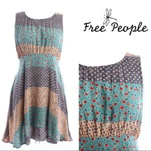 Free People floral print mini dress